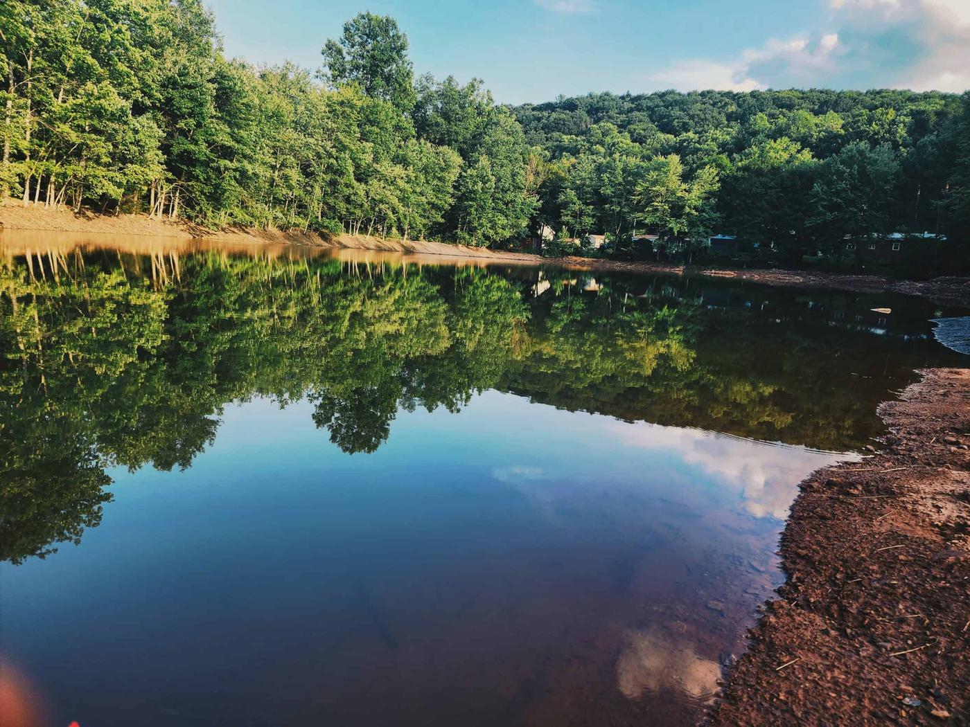 4-acre pond after wall repair and excavation, Schuylkill County PA